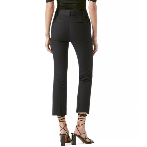 Frame solid noir black le crop mini flare bootcut wool blend trousers pants - Picture 2 of 12